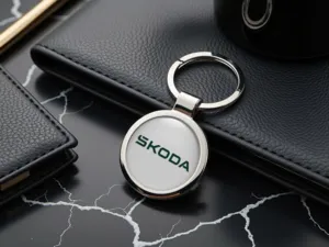 Skoda Metall Schlüsselanhänger Edelstahl Premium Look